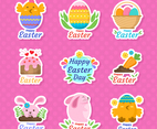 Set of Happy Easter Stickers