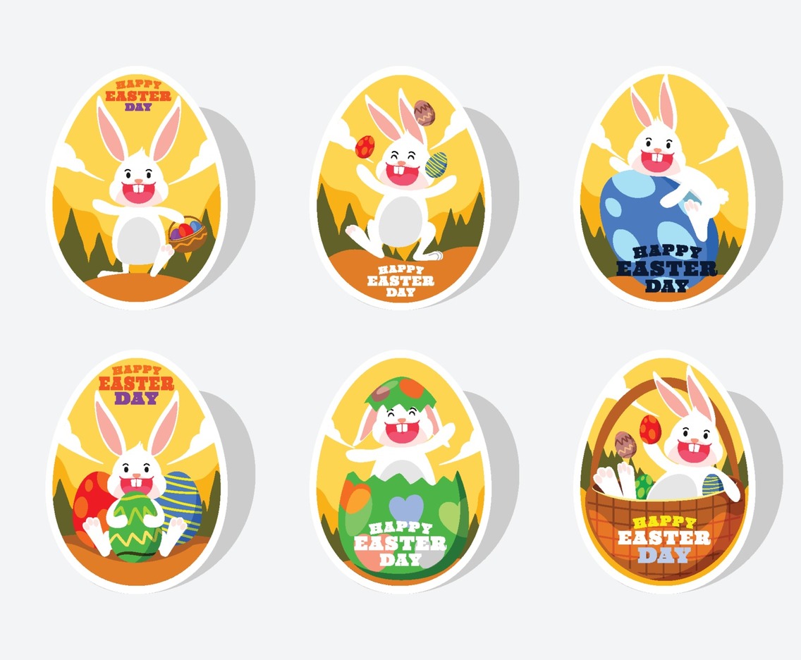 Happy Easter Day Bunny Sticker