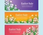 Colorful Easter Sale Banners in Realistic Style