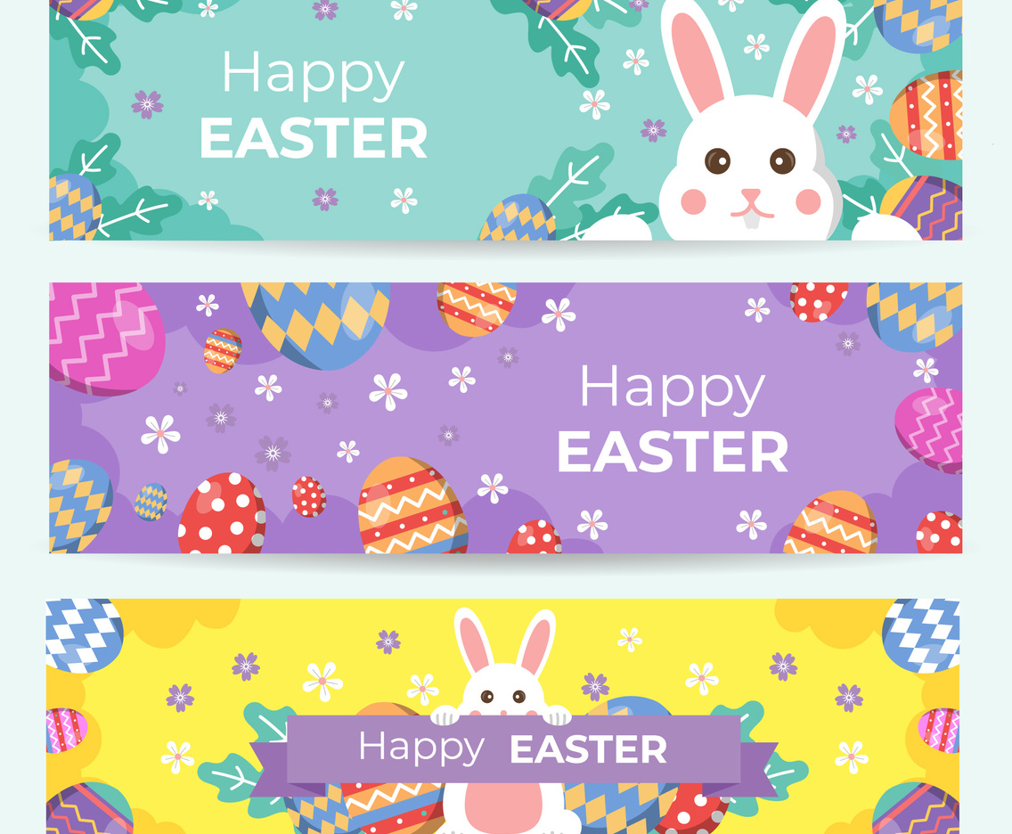 Happy Easter Banner Set
