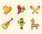 Cinco De Mayo Cute Icons Set