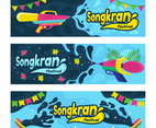 Set of Songkran Festival Banner