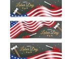 Set of Celebrate Labor Day USA Banner