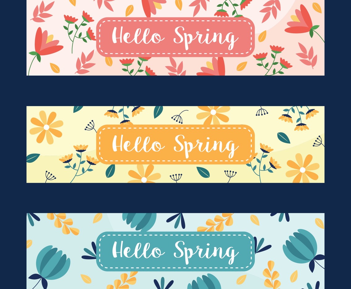 Floral Spring Banner Set