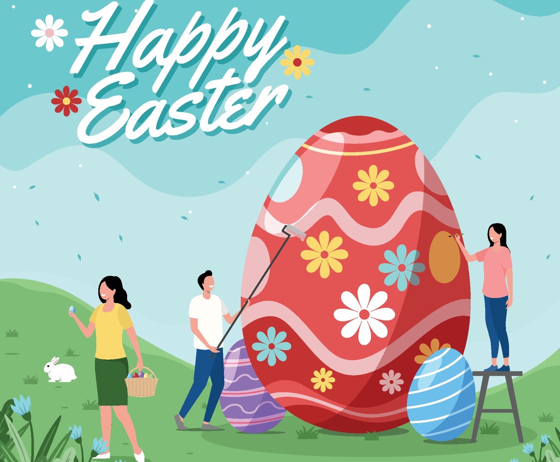 Happy Easter with Eggs Painting Activities