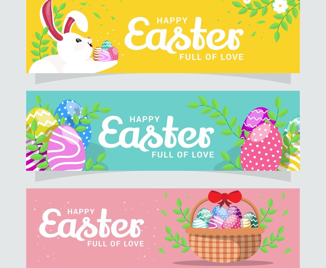 Happy Easter Day Banner Collection