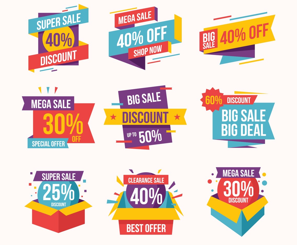 Colorful Discount Stickers