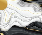 Liquid Marble Background with Golden Line