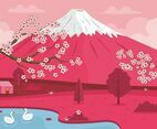 Cherry Blossom Landscape Concept