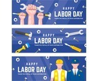 Labor Day Banner Collection in Flat Design
