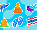 Songkran Water Festival Icon Collection