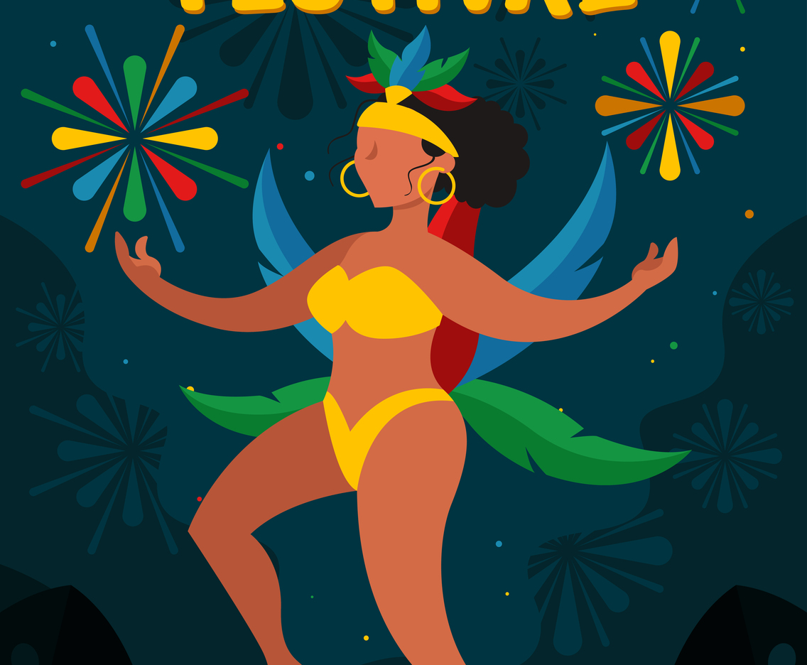 Poster Rio Festival with Firework Background