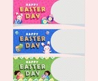 Happy Easter Day Banner Set Template