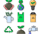 Earth Day Awareness Icon Set