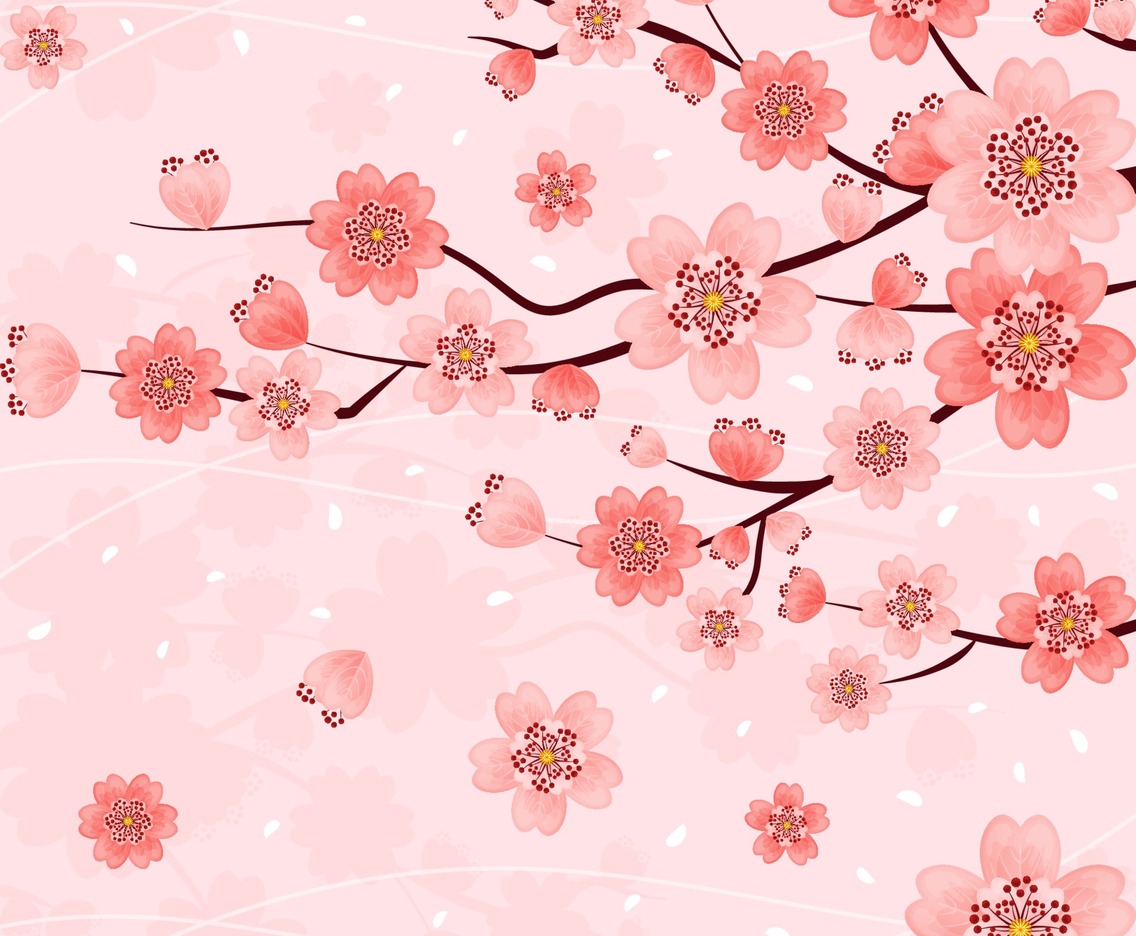 Beautiful Gradient Pink Cherry Blossom Flowers