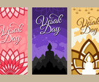 Happy Vesak Day Illustration Banner Set
