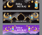 Modern Islamic Isra Miraj Banner Set