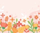 Spring Floral Flat Design Background