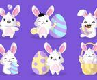 Easter Bunny Characters Set