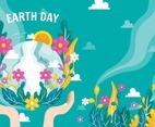 Earth Day Background with Colorful Floral