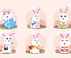 Cute Easter Day Rabbit Character Collection