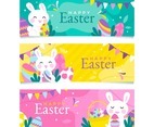 Happy Easter Bunny Banner Set