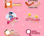 Women Diversity Campaign Stickers Set