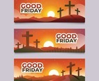 Set of Good Friday Banner With Cross