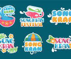 Colorful Songkran Festival Sticker Collection