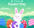 Happy Easter Egg Bunny Design