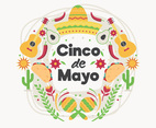 Cinco De Mayo with Colorful Icons