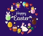 Happy Easter Set of Icons