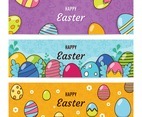 Happy Easter Egg Banner Set