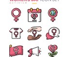 Women's Day Icon Collection in Flat Design