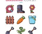 Gardening Icon Collection in Flat Design