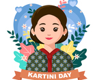 Kartini Day with Flowers Background