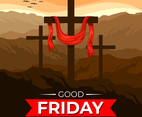 Good Friday Illustration with Crosses