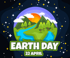 Earth Day Flat Illustration