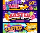 Easter Sale Banner with Colorful Background