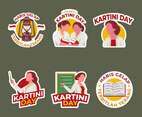 Set of Greeting Kartini Day Sticker