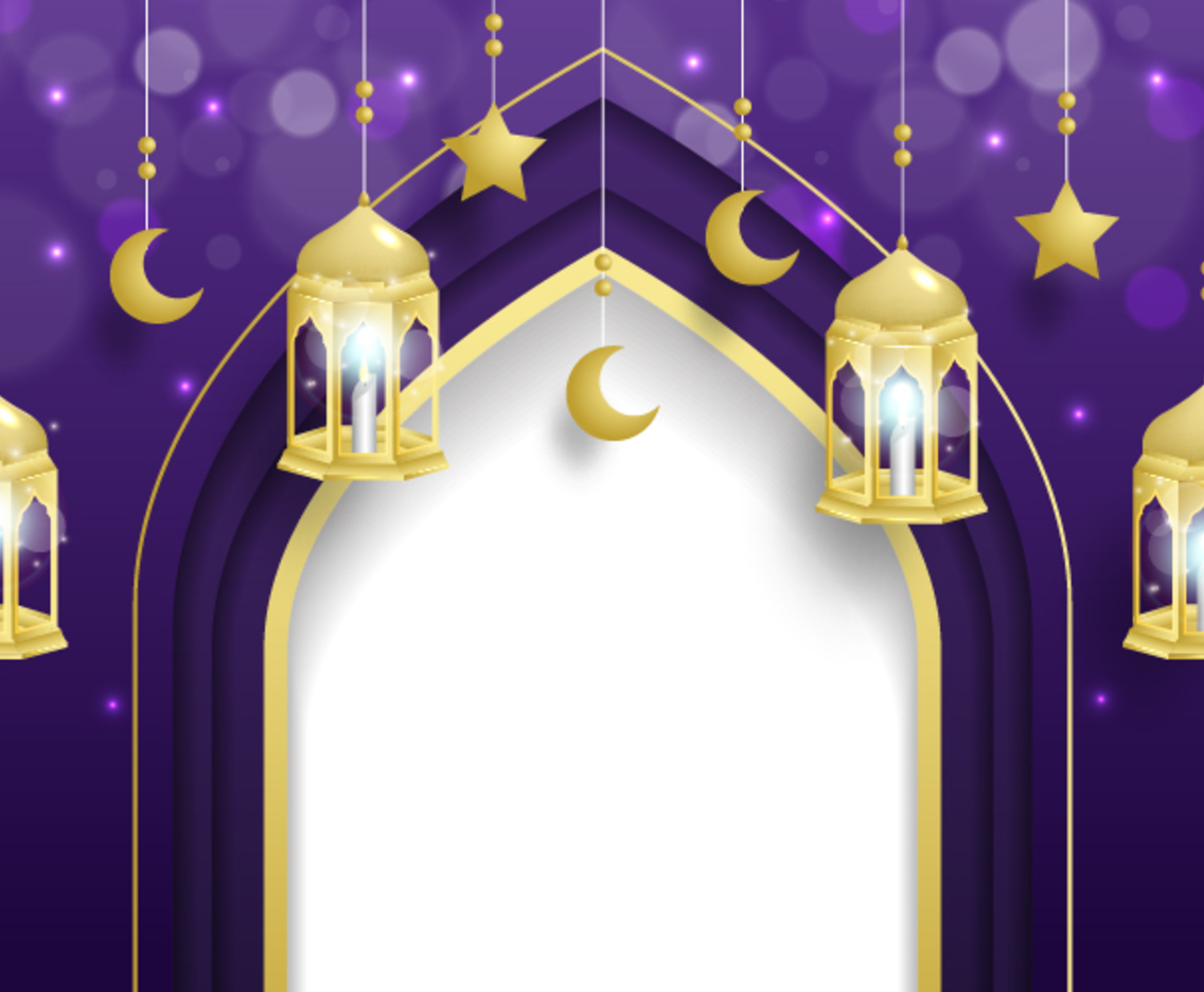 Isra Miraj with Purple Background