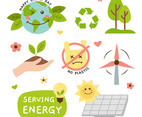 Hand Drawn Cute Earth Day Sticker Set