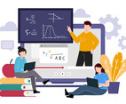 Online Class with Teacher Concept
