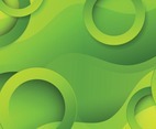 Green Abstract Wave with Circle Element