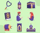 Eid Mubarak with Simple Icon Set