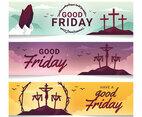 Good Friday Banner with Cross Silhouette