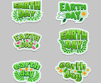 Earth Day Typography Sticker Design Set