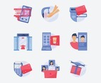 Contactless Support Technology Icon Set