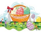 Decorating Easter Eggs Basket in Easter Day Celebration