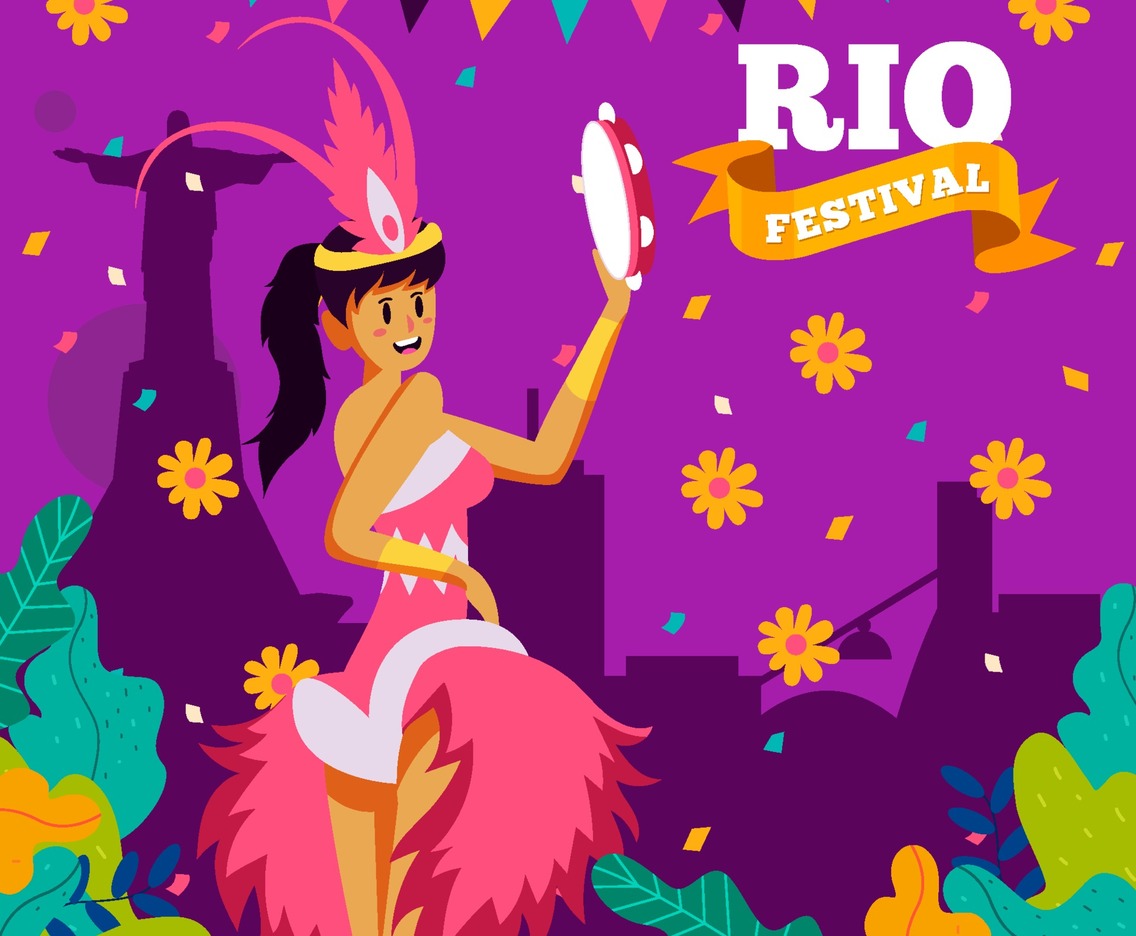 Beautiful Dancer in Rio Carnival Tropical Concept